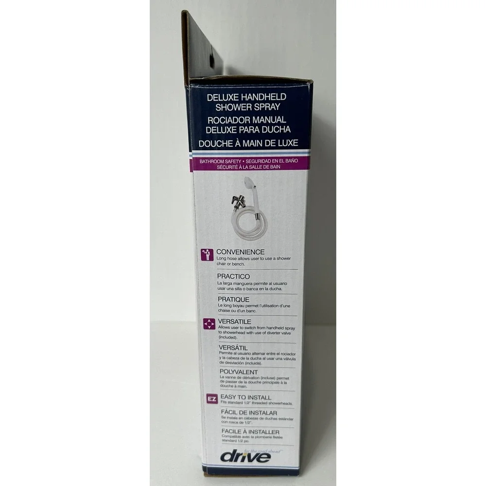 Drive Medical Deluxe Handheld Shower Spray White Shower Aid‎ Helper Easy